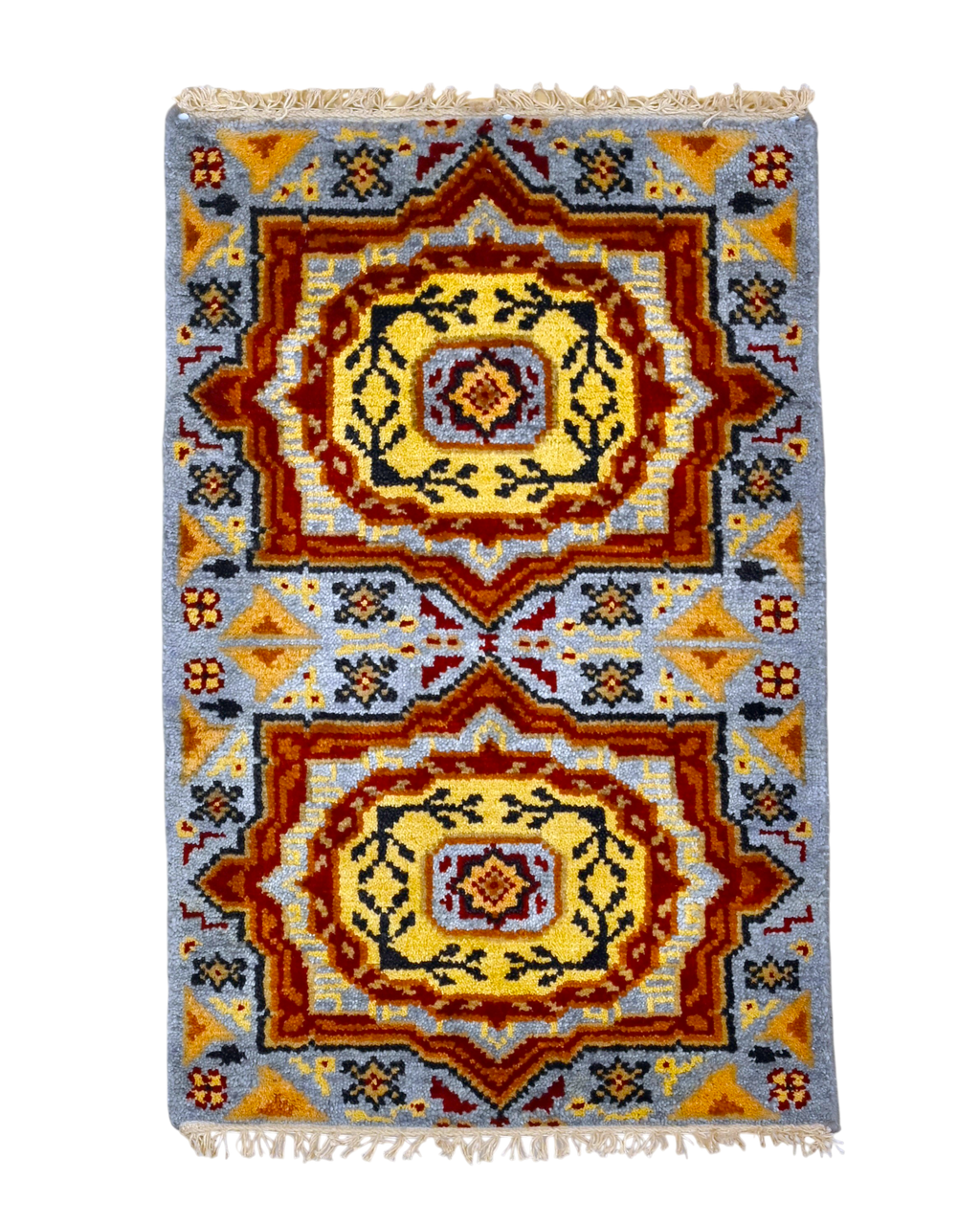 Double Medallion Anatolian Tribal Rug | 2'0" × 3'0" | c. 1970–80