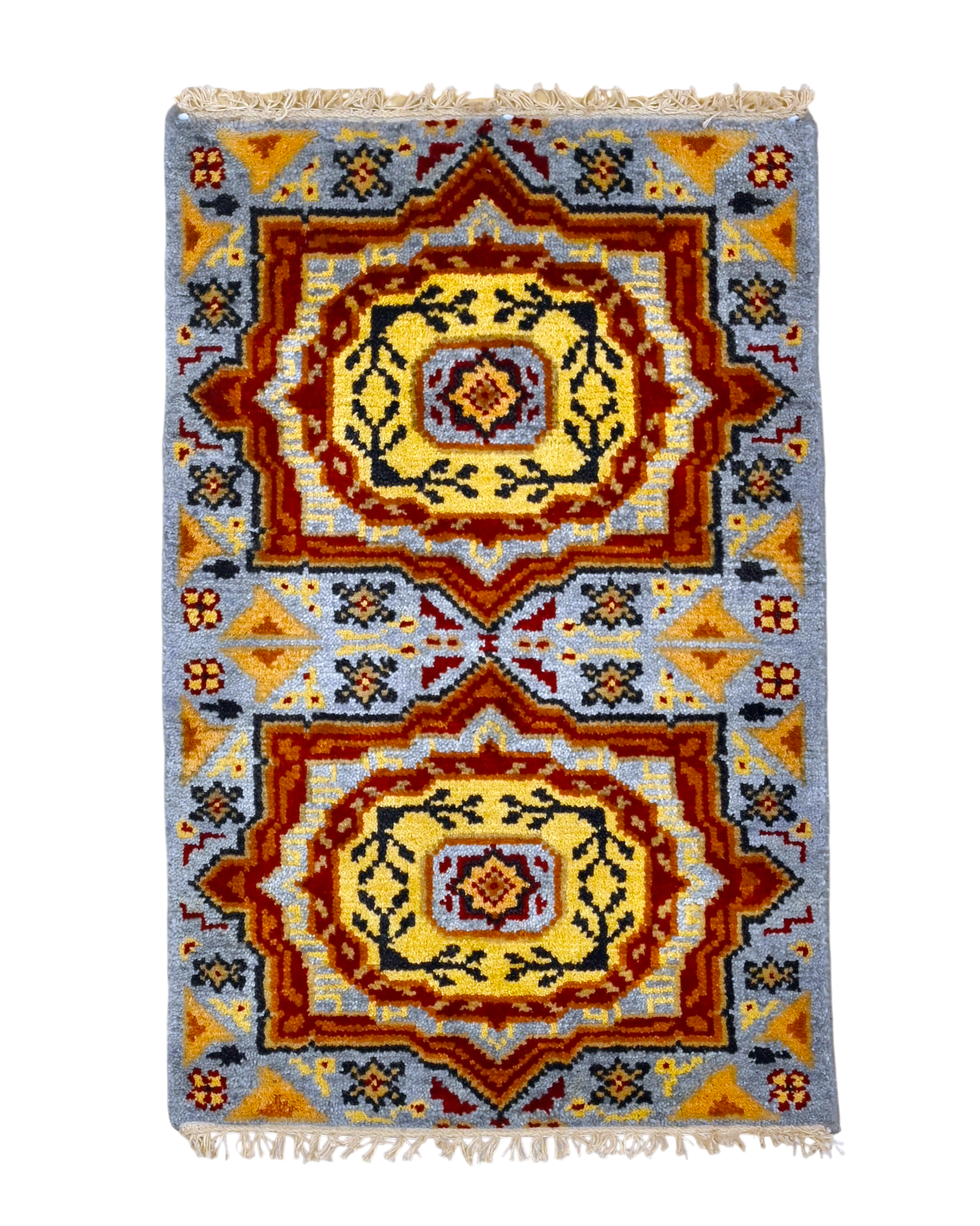 Double Medallion Anatolian Tribal Rug | 2'0" × 3'0" | c. 1970–80