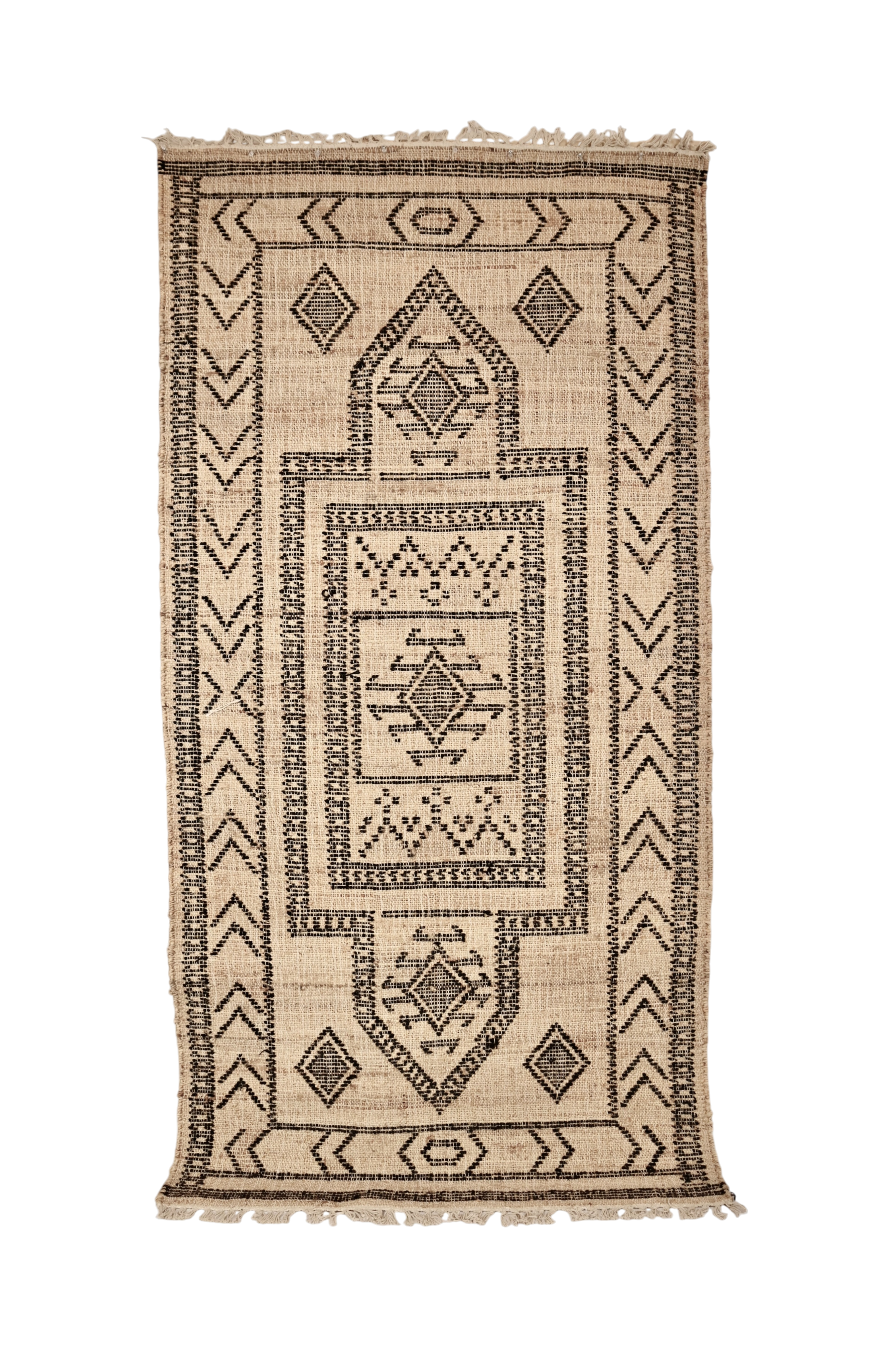 Primitive Tribal Jute Flatweave | 3'5" x 6'7" | c. 1950s–1970s
