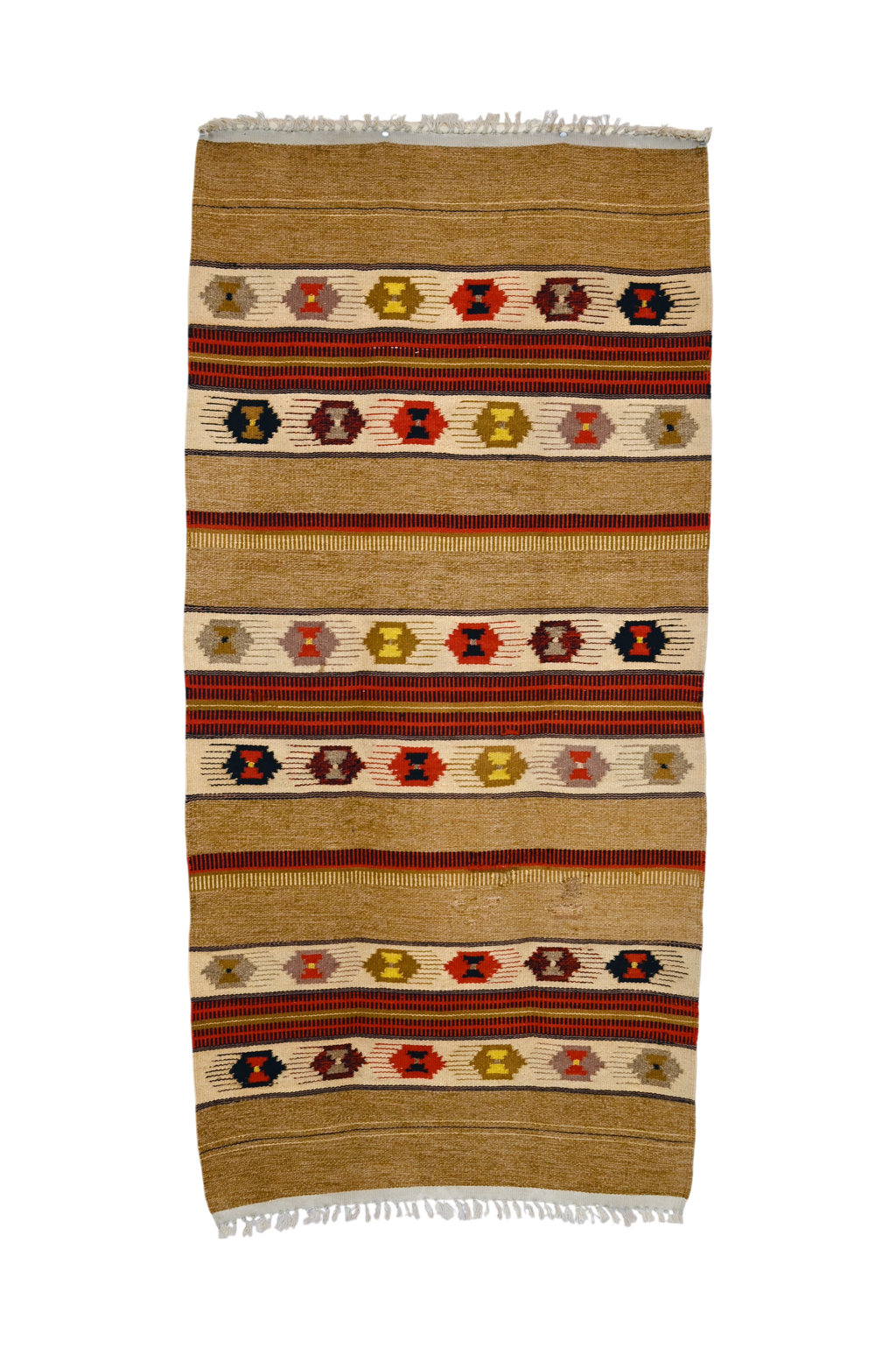 Mid-Century Mexican Saltillo Kilim | 5'4" x 2'6" | c. 1950–1960