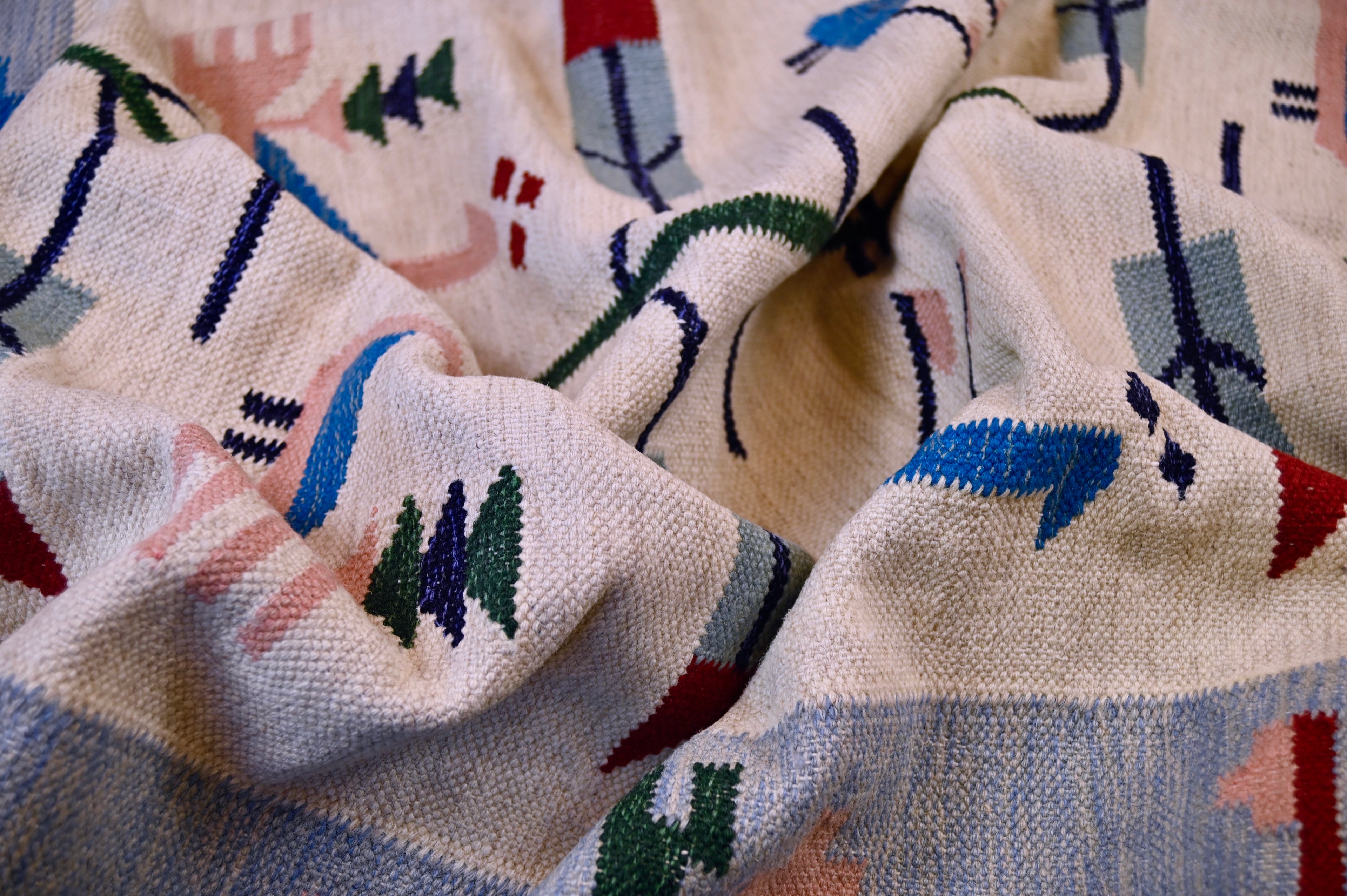 Swedish Kilim with Tree of Life & Peacocks | 3'6" x 5'2" | c. 1950s