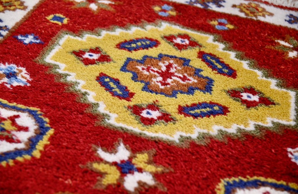 Kazak-Style Geometric Rug | 2' x 4' | c. 1970s