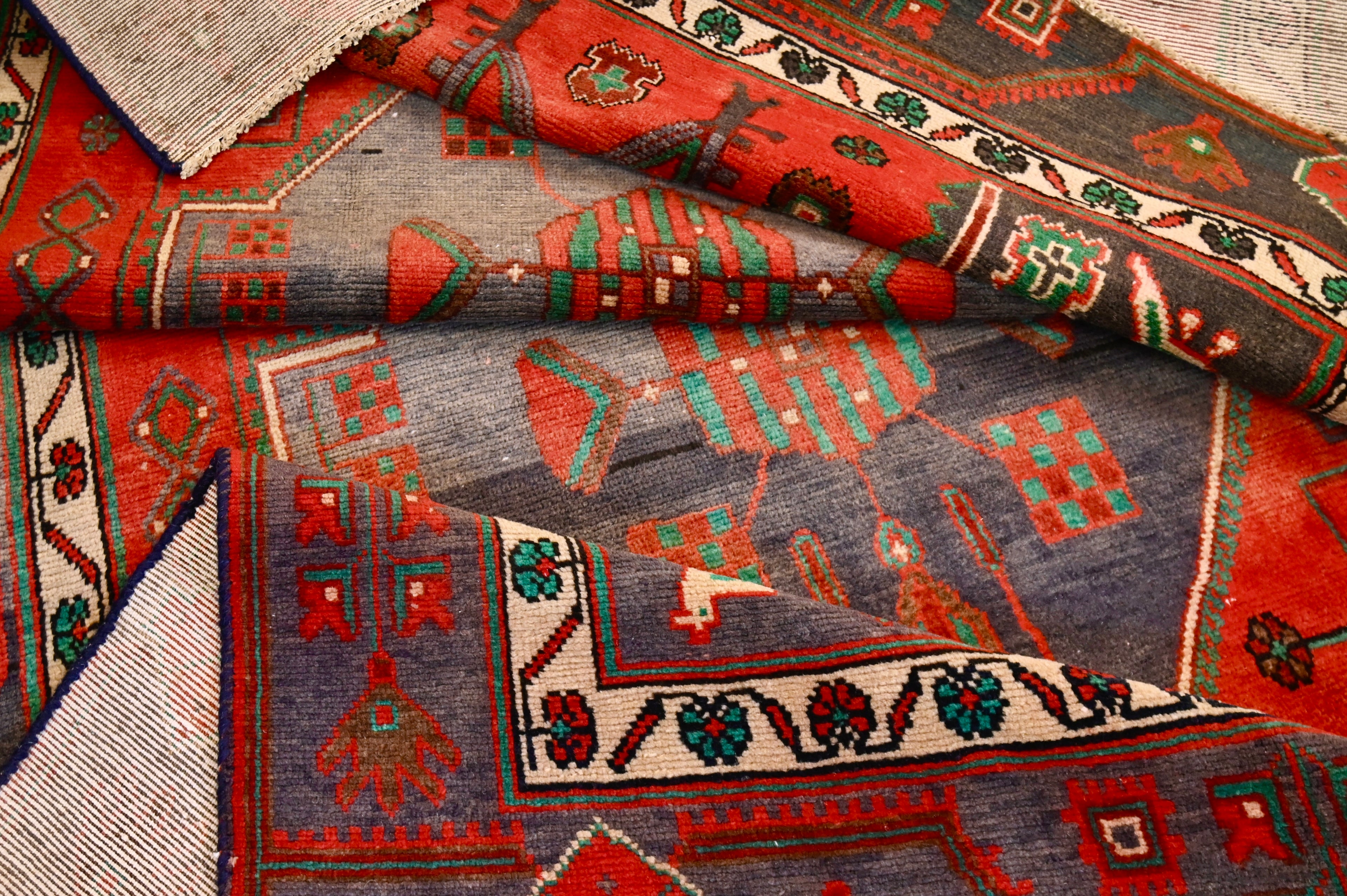 Pictorial Tribal Persian Rug | 4'7" x 9'5" | c. 1960s–1970s