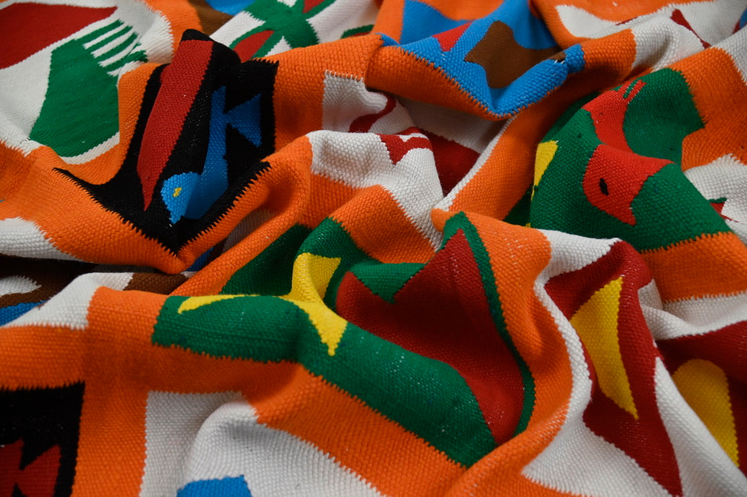 Ewe Pictorial Kente Weaving | 2'5" x 4'3" | c. 1970–1990