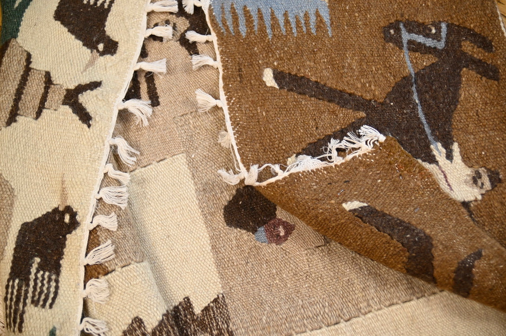 African Lesotho Village Scene Wall Tapestry | 3'8" × 2'1" | c. Mid–Late 20th Century