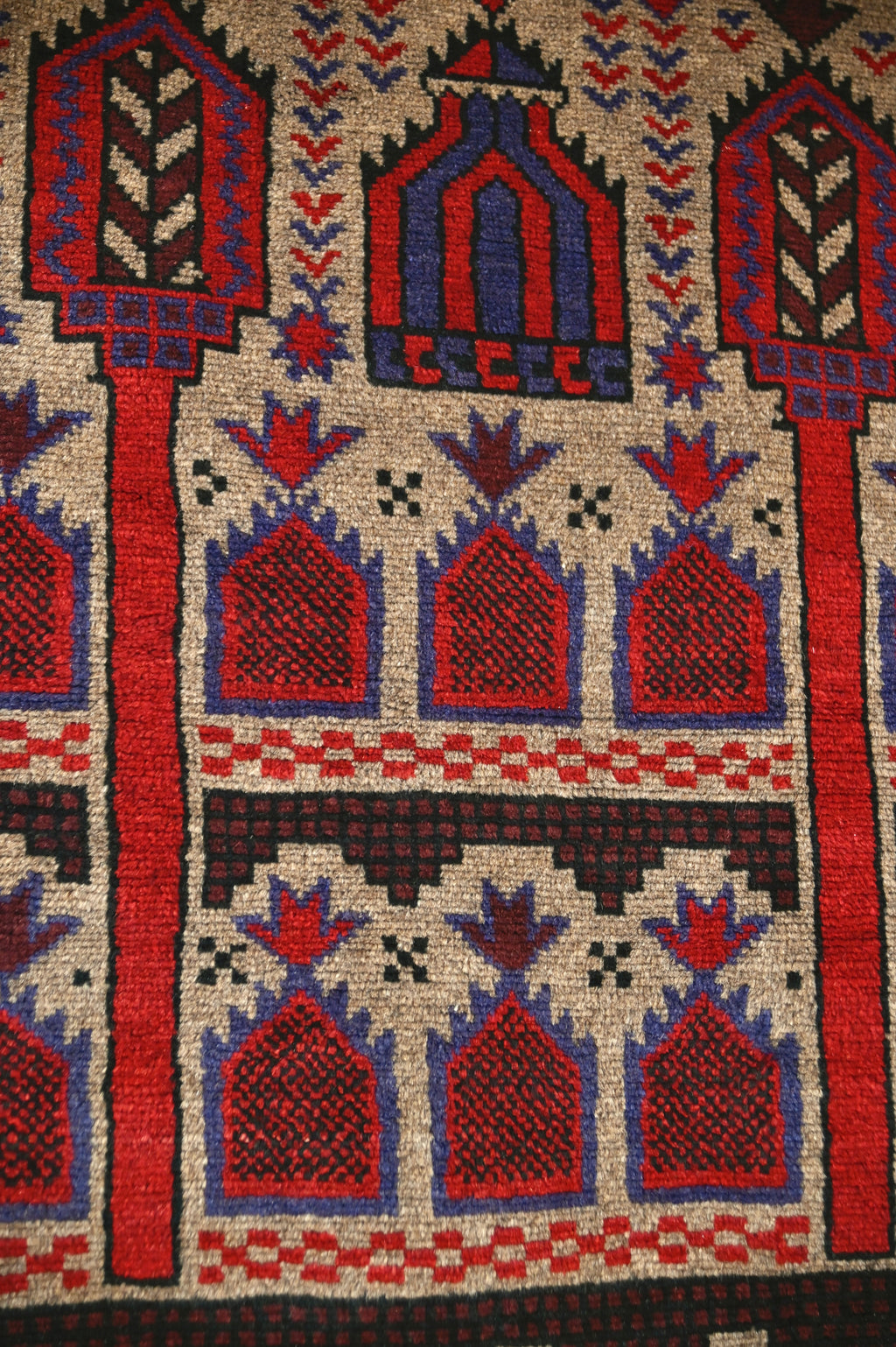 Baluch Mosque + Cypress Tree Prayer Rug | 2'10" x 4'4" | c. 1940s–1950s