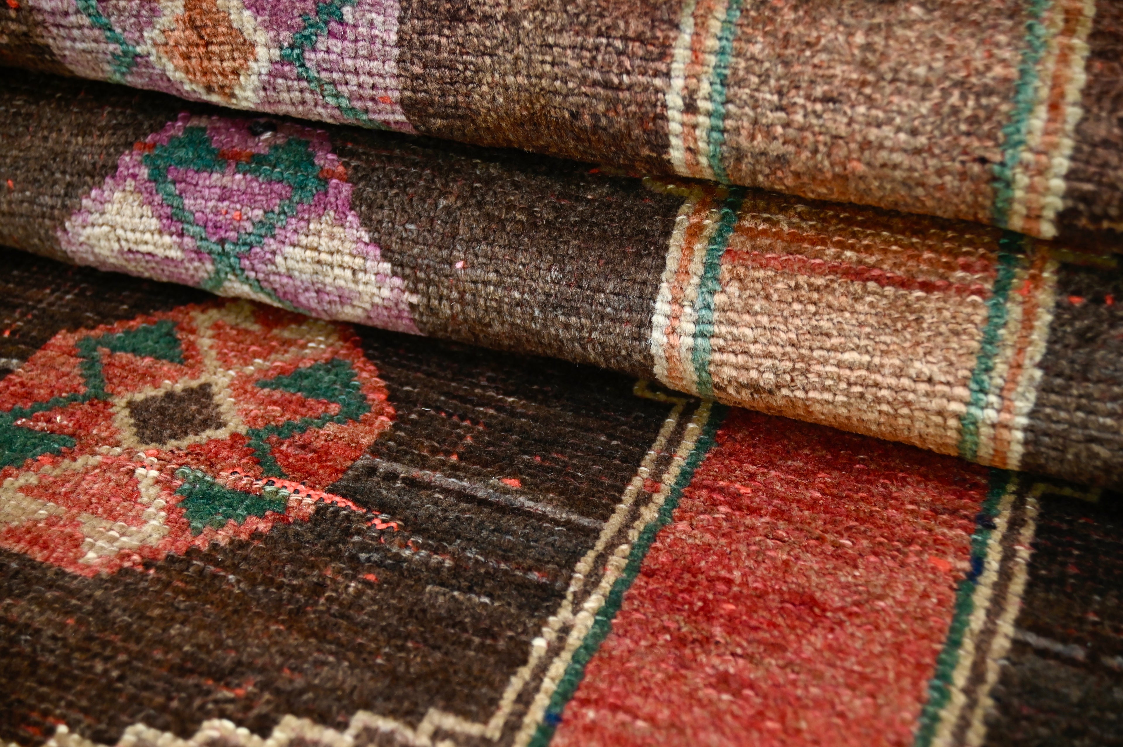 Antique Tribal Runner with Hexagonal Medallions | 3'6" x 8'4" | c. 1880s-1890s