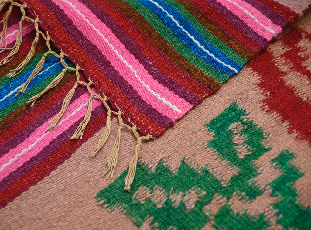 Vintage Mexican Zapotec Flower Kilim Runner | 2'6" x 7'6" | c. 1970s