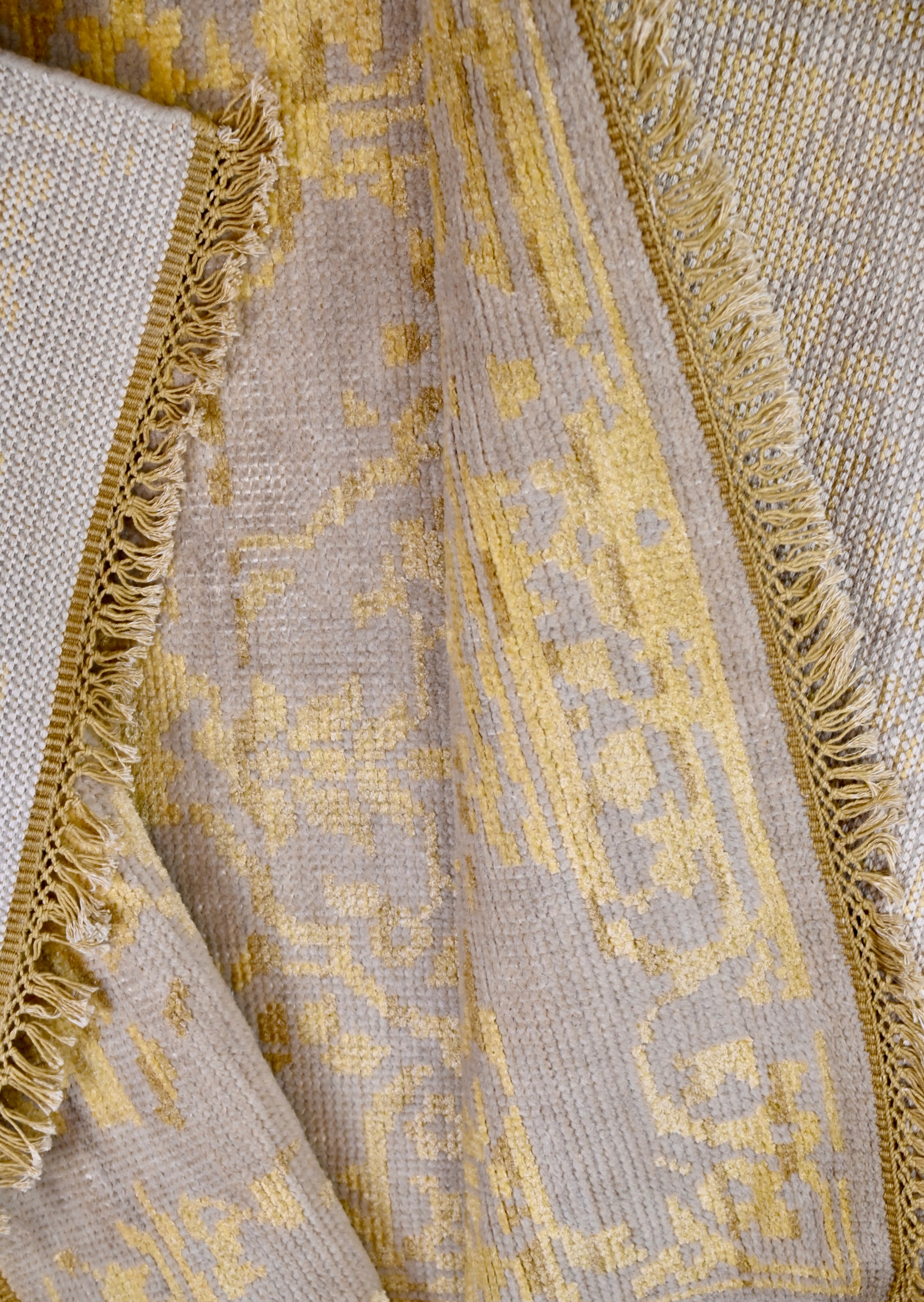 Luminous Wool & Silk Floral Rug | 3' x 5' | c. 2000s–2020s