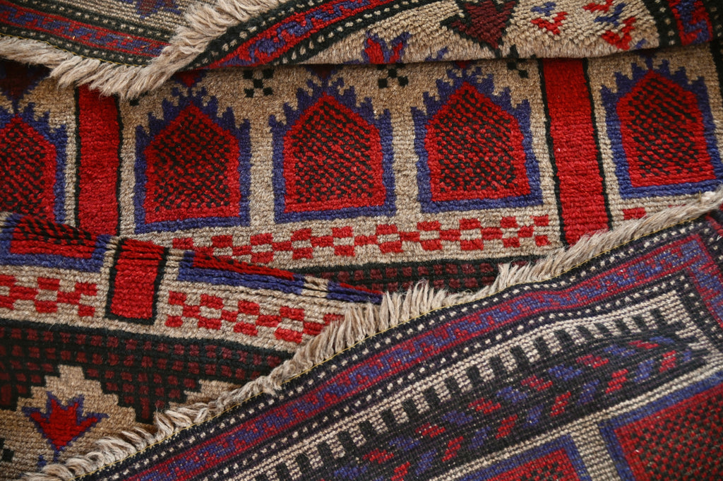 Baluch Mosque + Cypress Tree Prayer Rug | 2'10" x 4'4" | c. 1940s–1950s