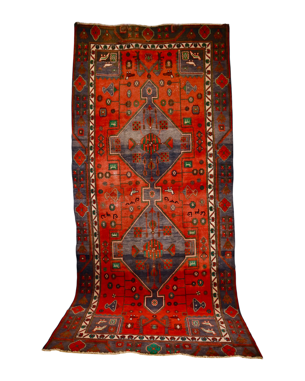 Pictorial Tribal Persian Rug | 4'7" x 9'5" | c. 1960s–1970s