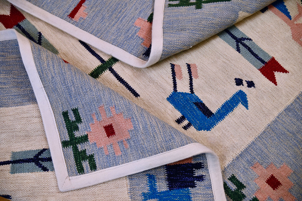 Swedish Kilim with Tree of Life & Peacocks | 3'6" x 5'2" | c. 1950s