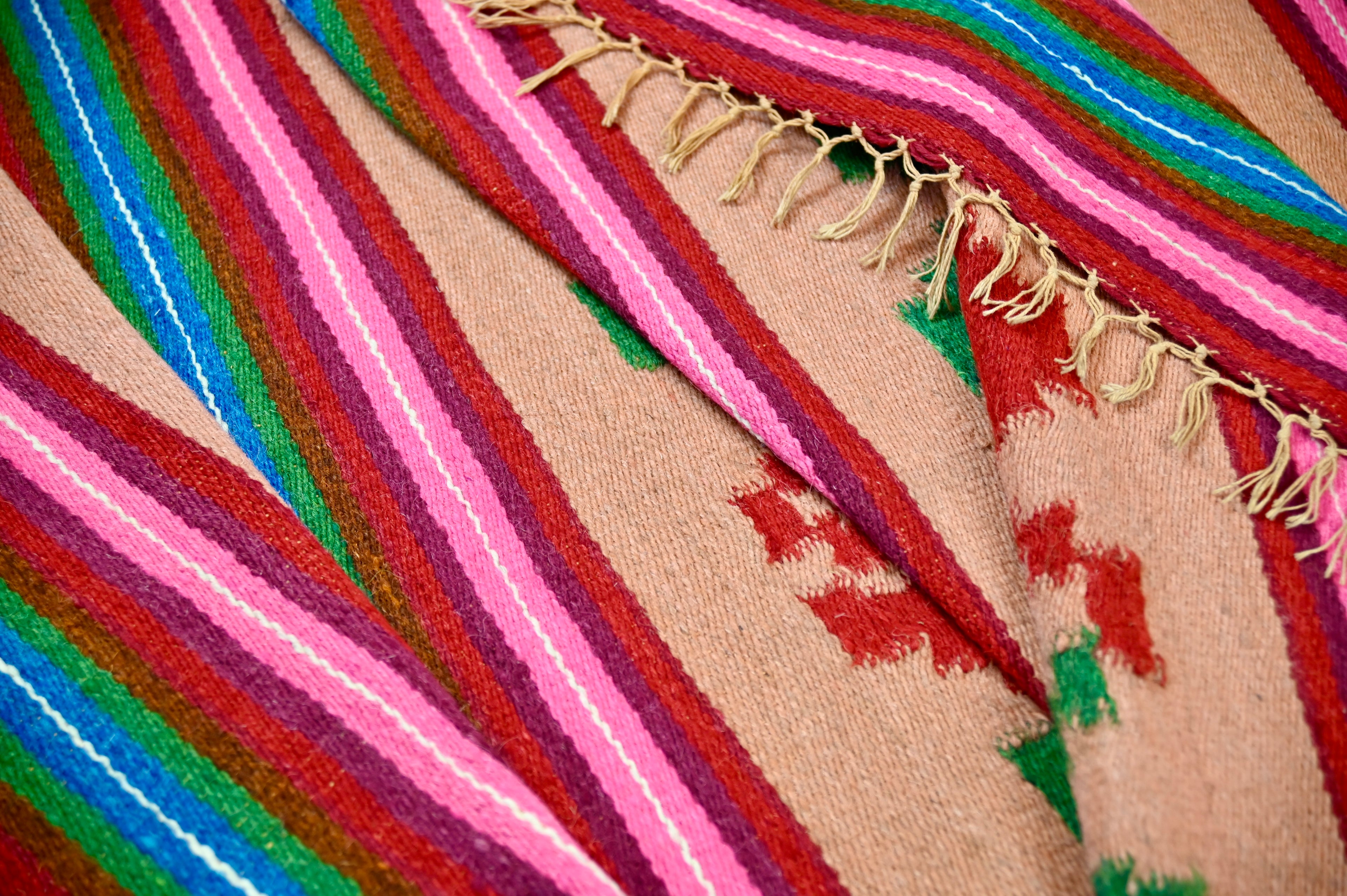 Vintage Mexican Zapotec Flower Kilim Runner | 2'6" x 7'6" | c. 1970s