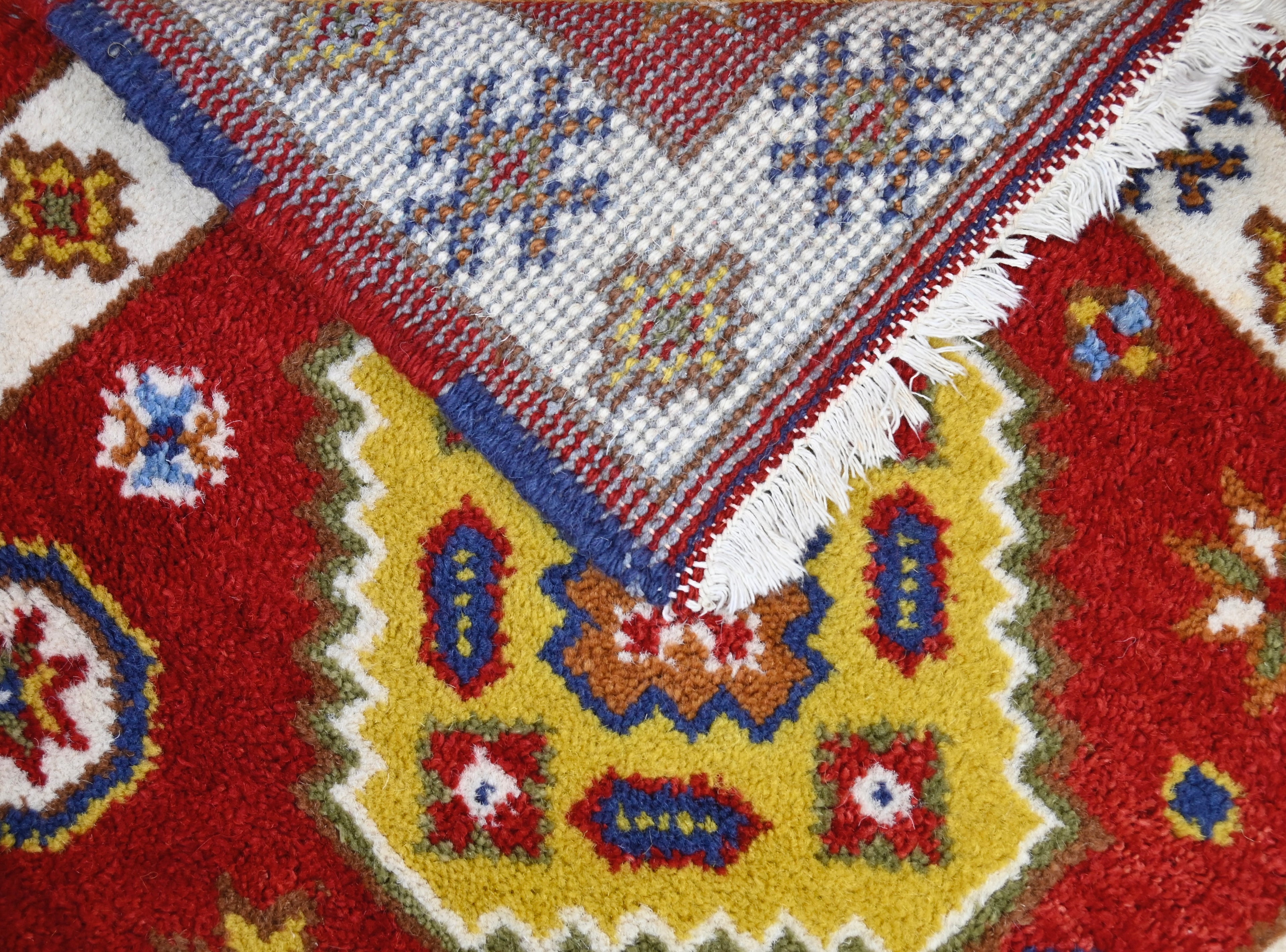 Kazak-Style Geometric Rug | 2' x 4' | c. 1970s