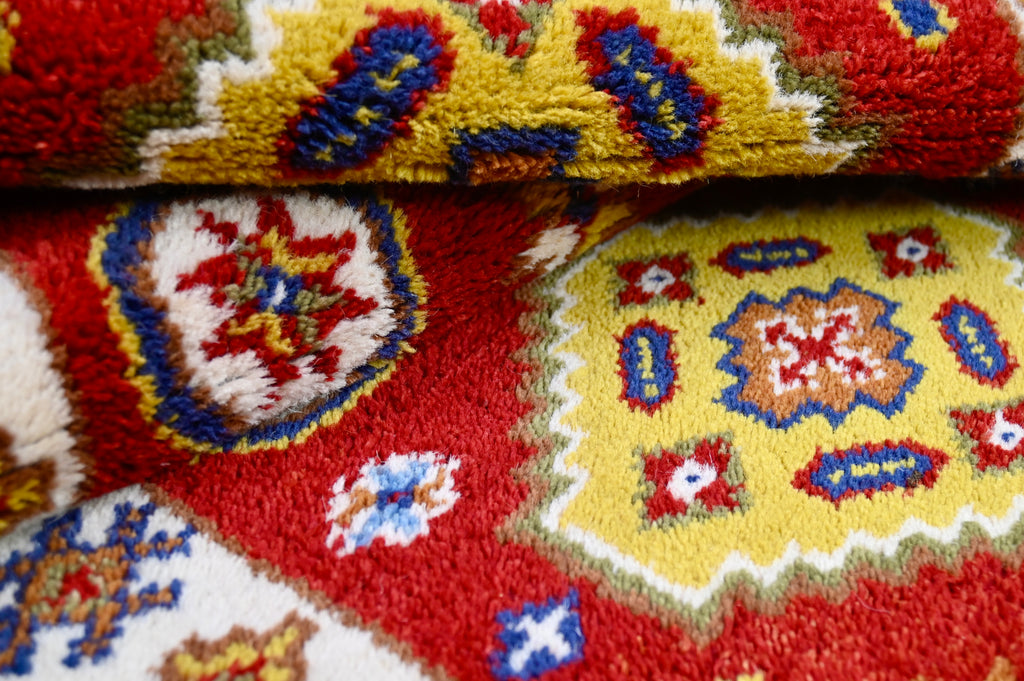 Kazak-Style Geometric Rug | 2' x 4' | c. 1970s