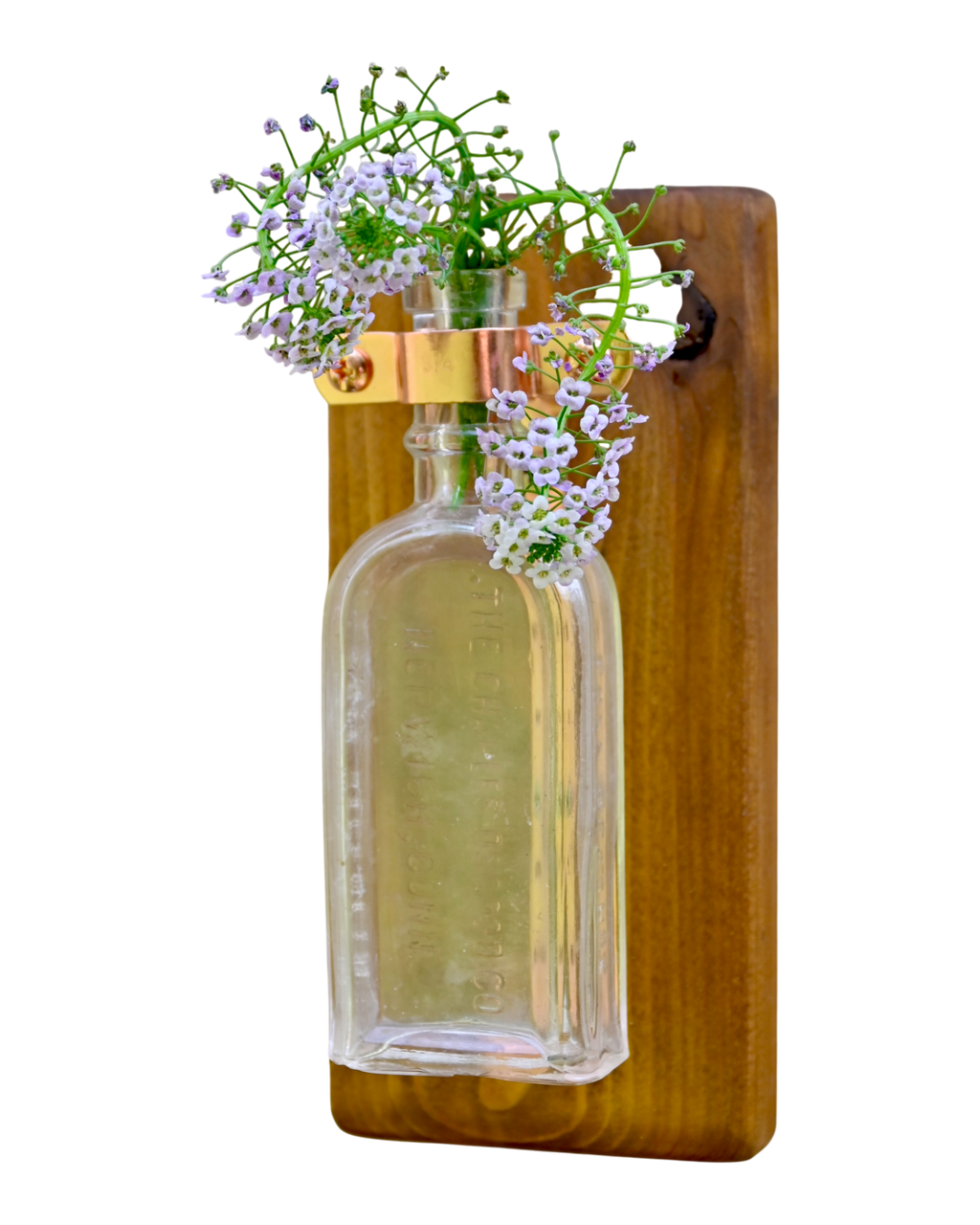 Antique Apothecary Bottle Wall Vase | 7.5" x 3.5" | c. 1900s
