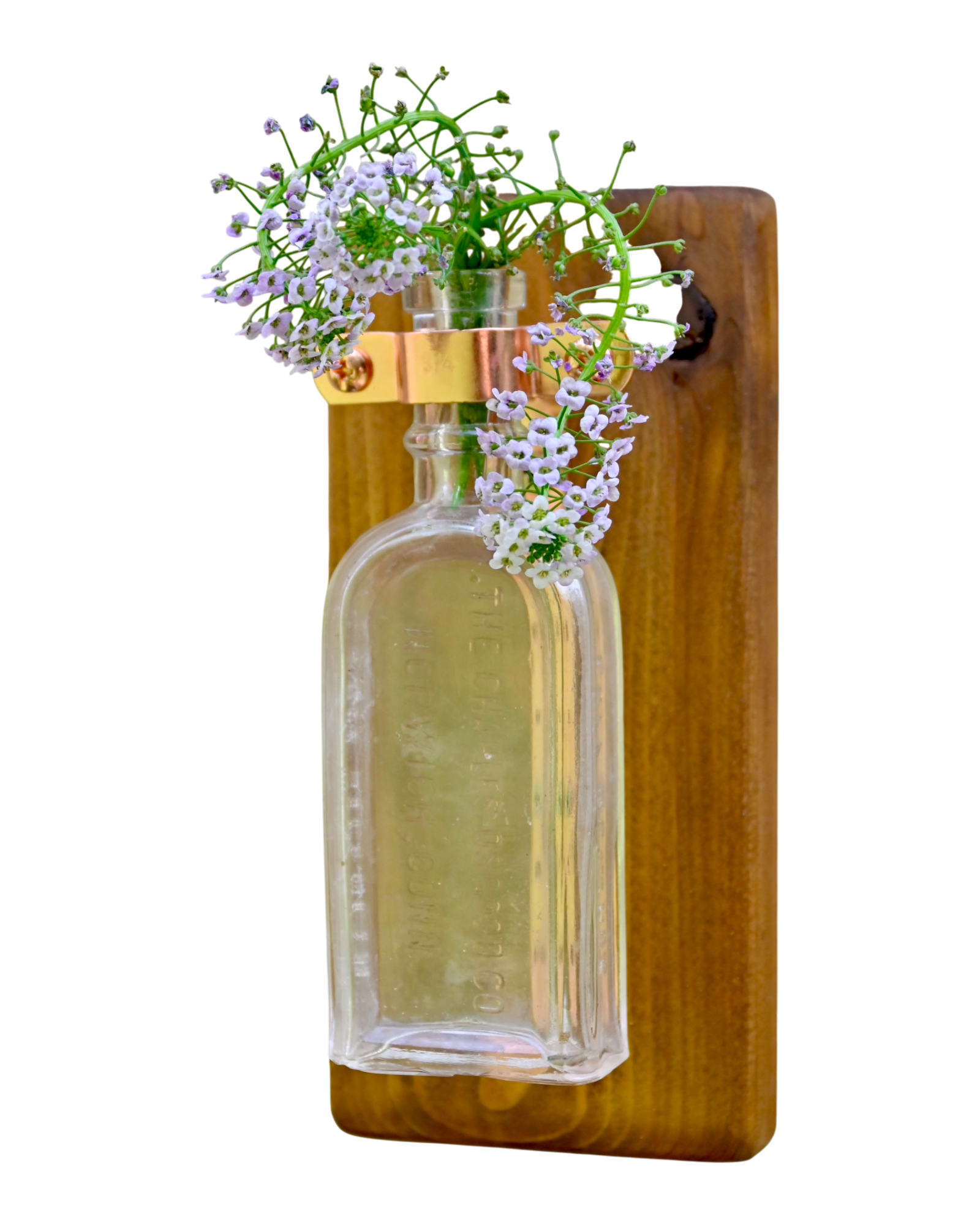 Antique Apothecary Bottle Wall Vase | 7.5" x 3.5" | c. 1900s