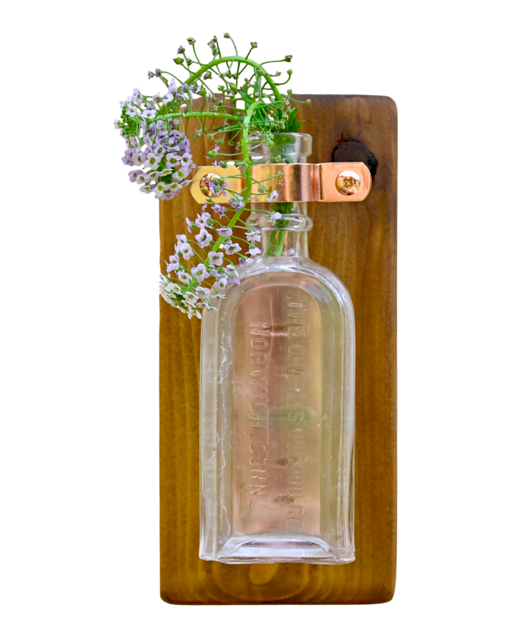 Antique Apothecary Bottle Wall Vase | 7.5" x 3.5" | c. 1900s