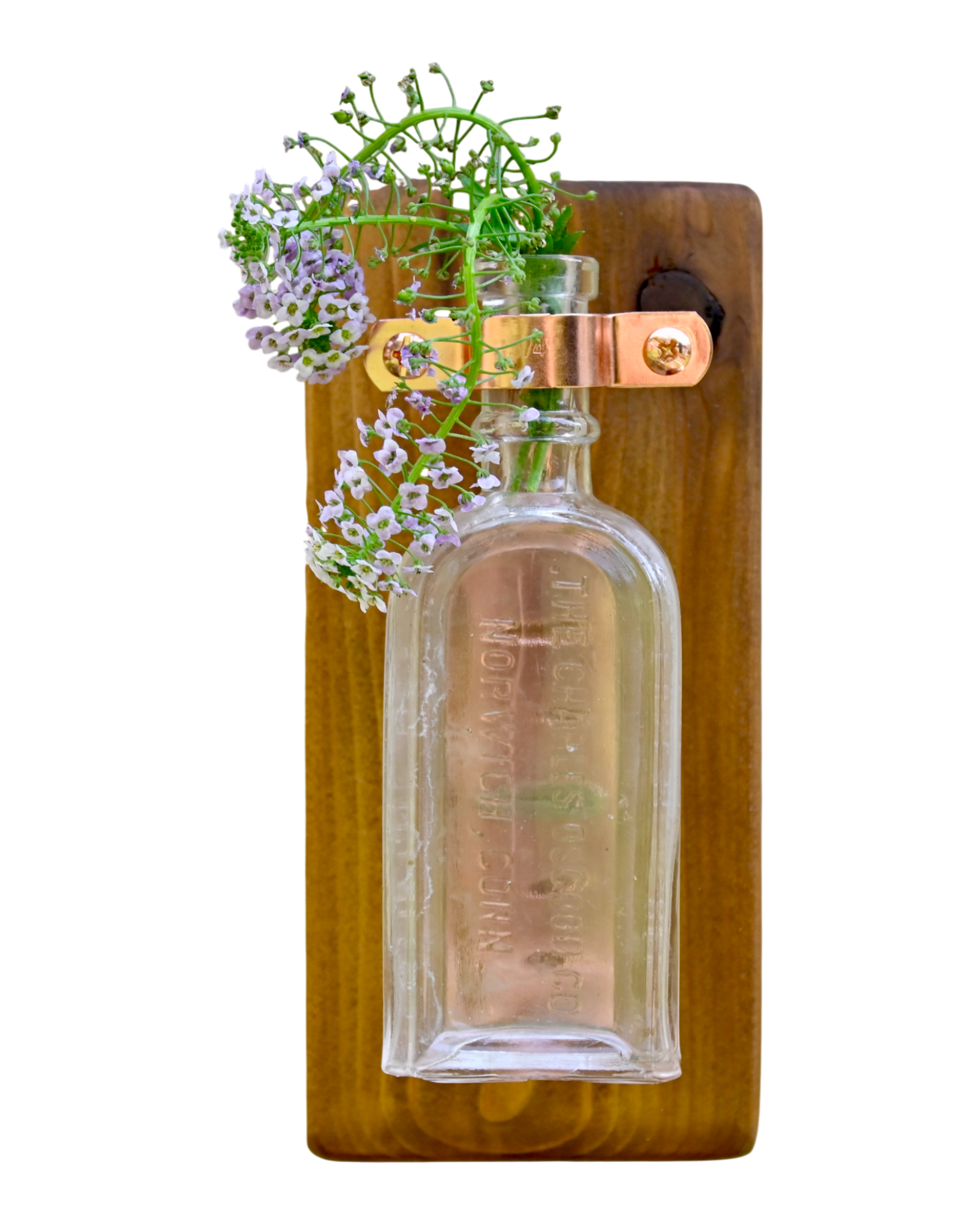Antique Apothecary Bottle Wall Vase | 7.5" x 3.5" | c. 1900s