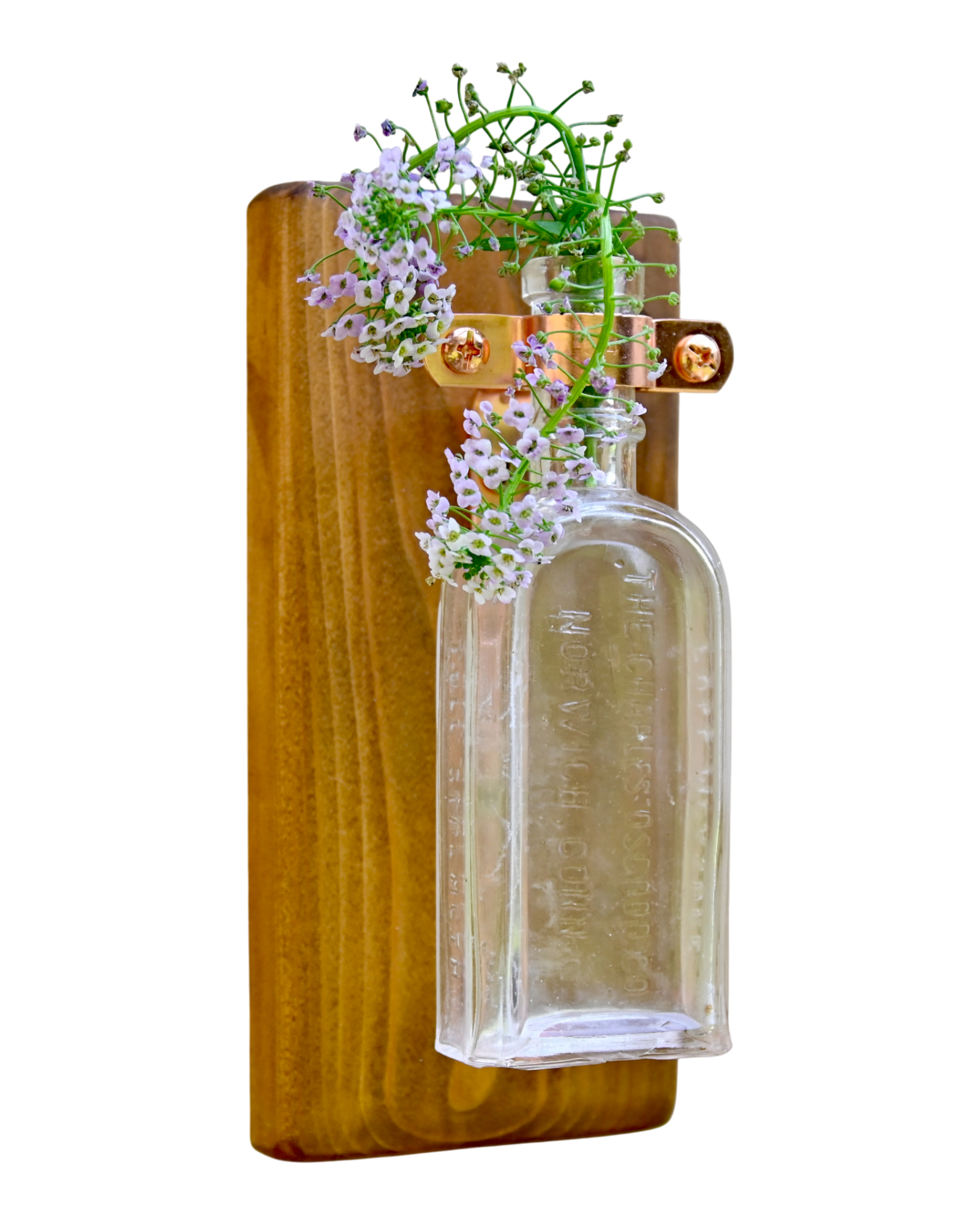 Antique Apothecary Bottle Wall Vase | 7.5" x 3.5" | c. 1900s