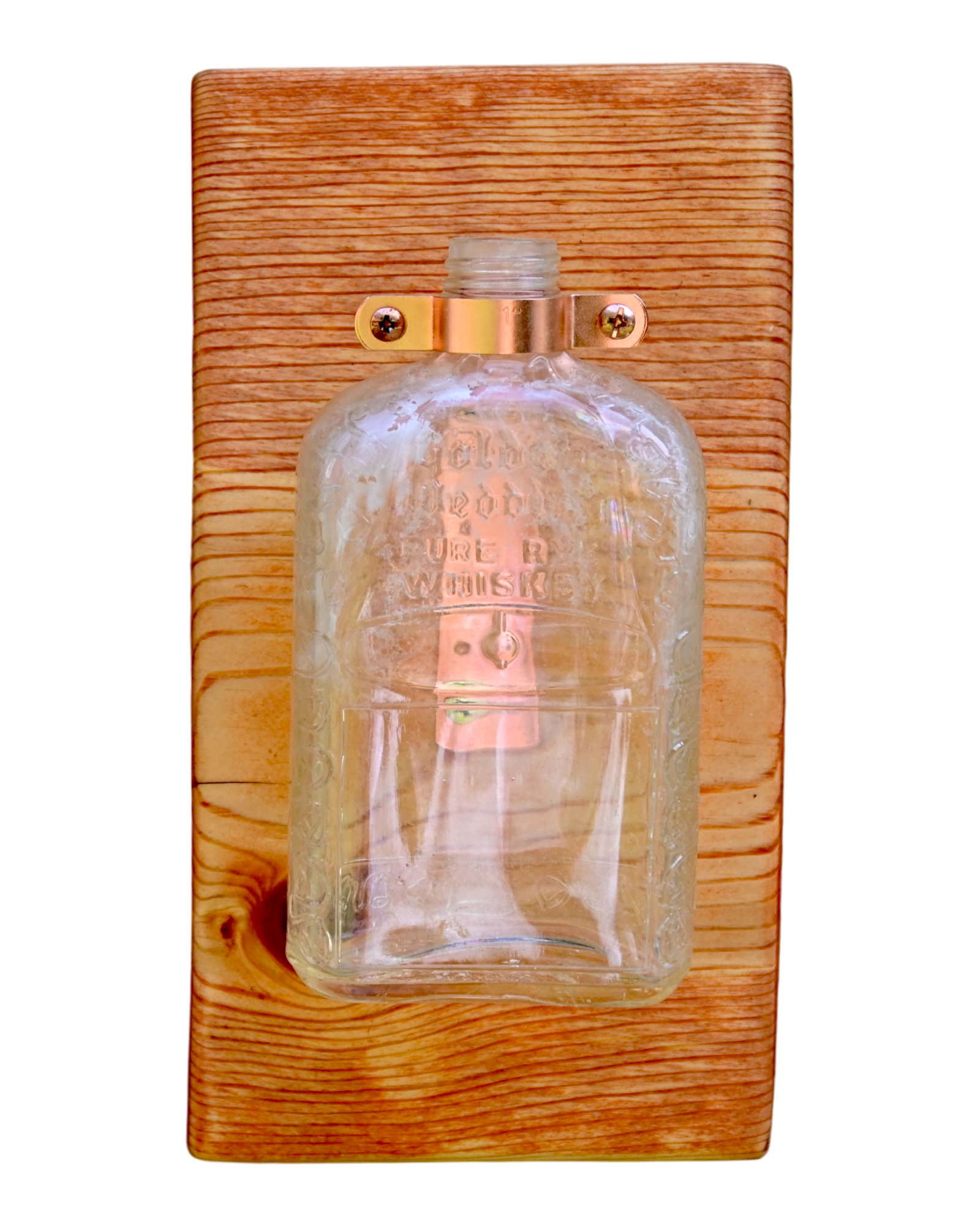 Antique “Pure R Whiskey” Bottle Wall Vase | 11.25” x 6” | c. Early 1900s
