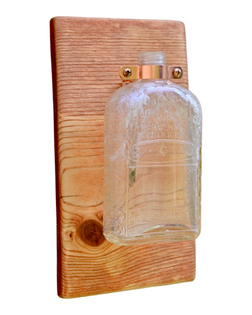 Antique “Pure R Whiskey” Bottle Wall Vase | 11.25” x 6” | c. Early 1900s