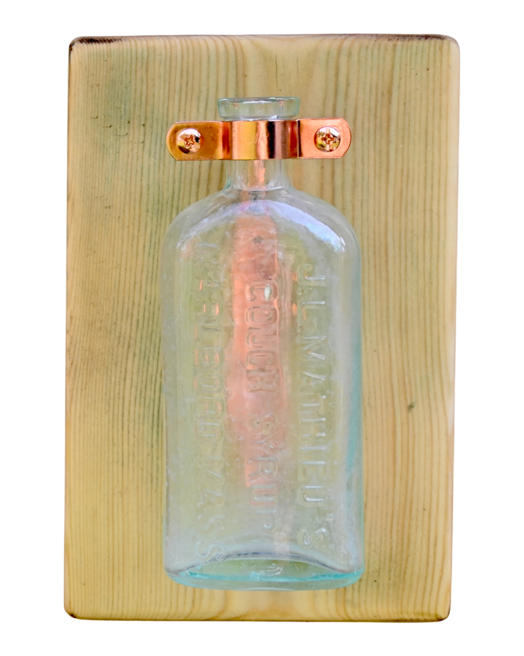 J.L. Mathieu’s Cough Syrup Wall Vase | 8.25” x 5.5” | c. 1890s–1910s