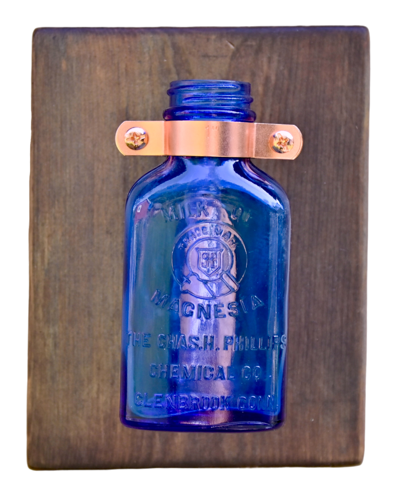 Cobalt Phillips Milk of Magnesia Wall Vase | 7.25” x 5.5” | c. 1920s–30s