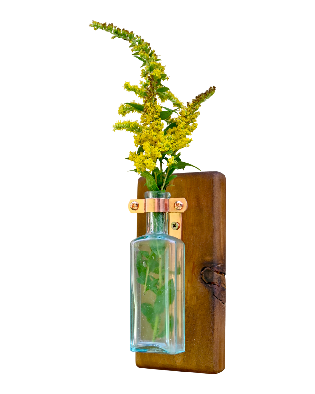 Tall Narrow Antique Bottle Wall Vase | 7.5" x 3.5" | c. 1900s