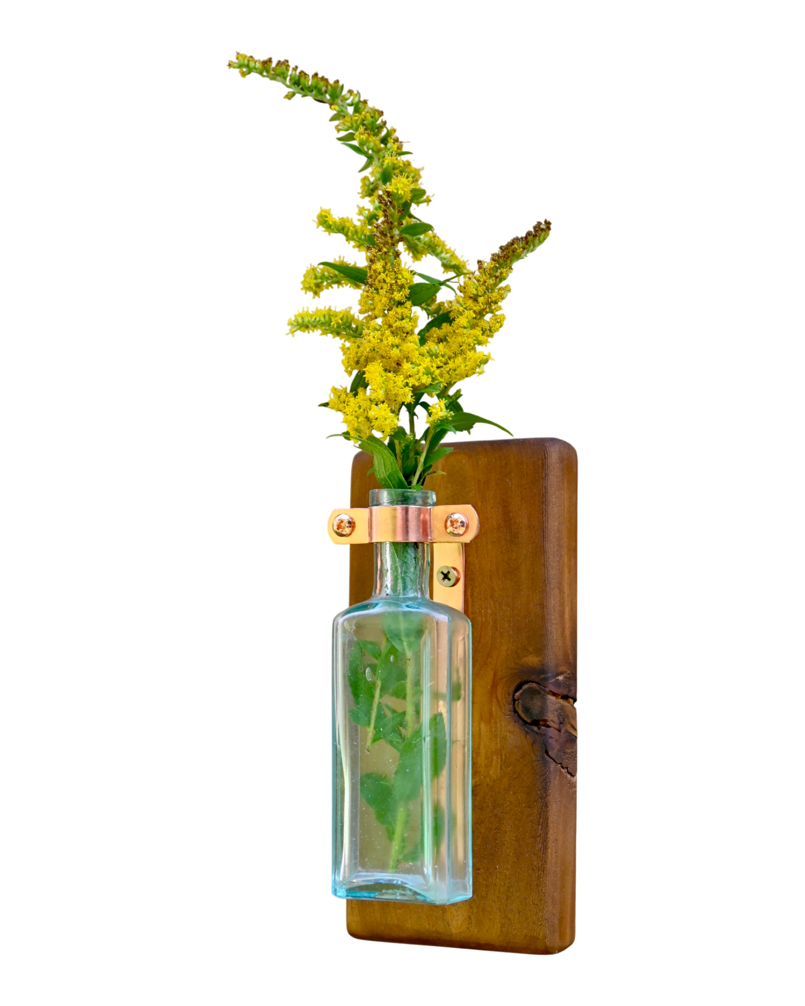 Tall Narrow Antique Bottle Wall Vase | 7.5" x 3.5" | c. 1900s