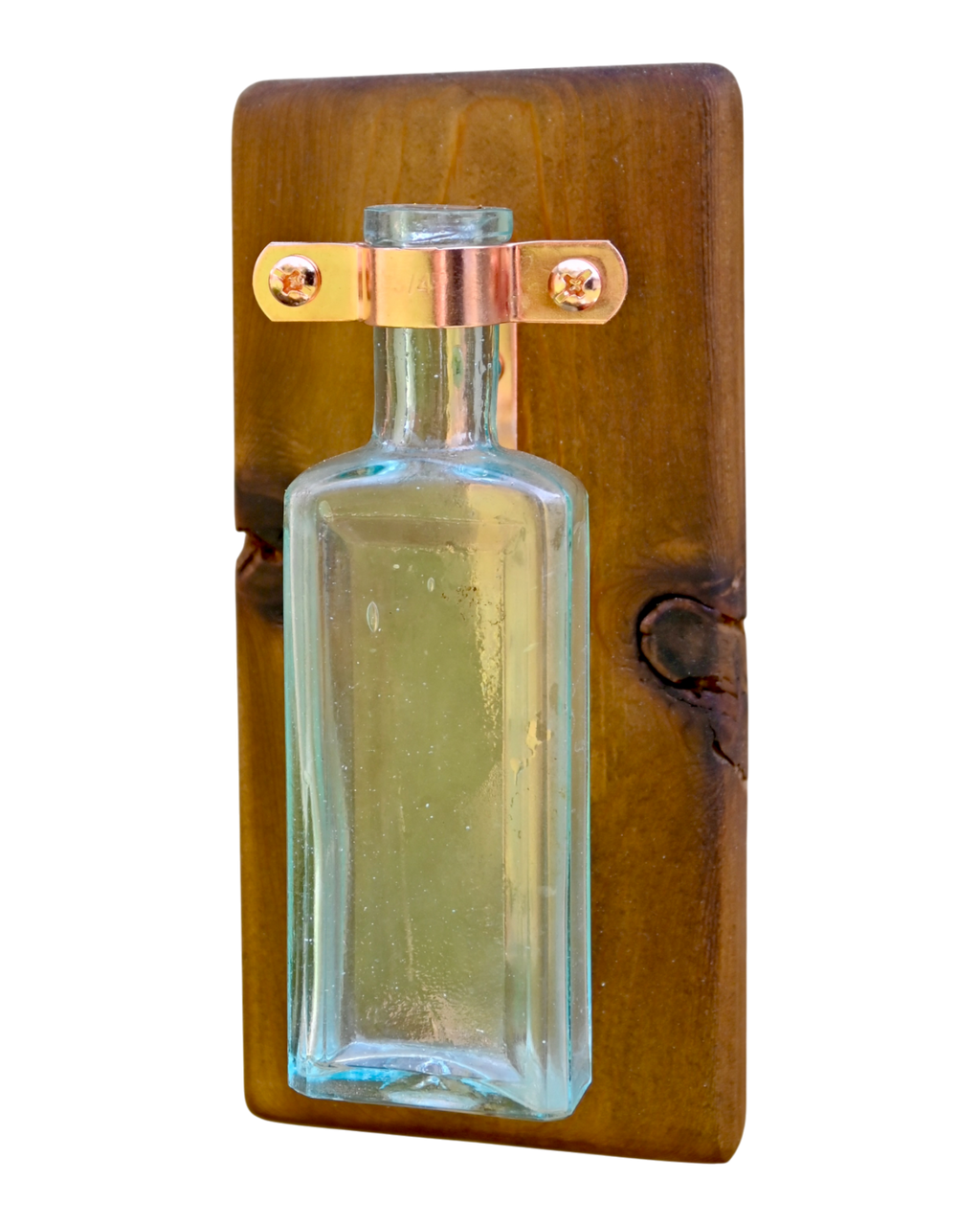 Tall Narrow Antique Bottle Wall Vase | 7.5" x 3.5" | c. 1900s