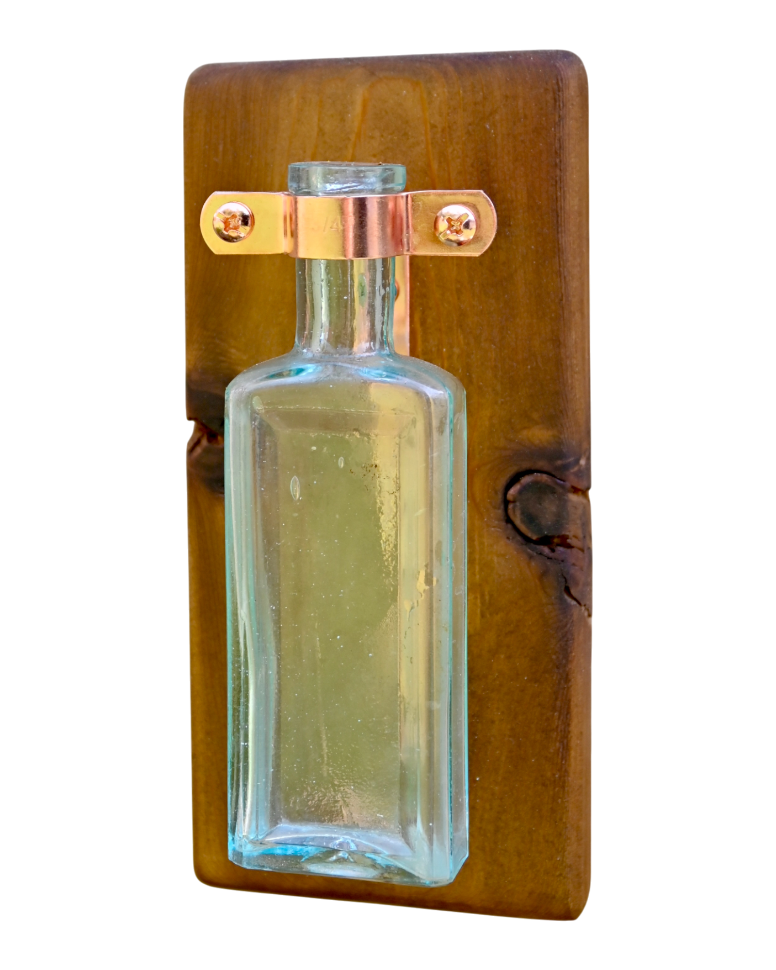 Tall Narrow Antique Bottle Wall Vase | 7.5" x 3.5" | c. 1900s