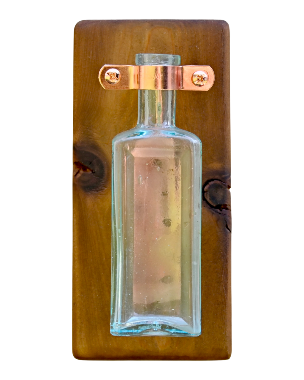 Tall Narrow Antique Bottle Wall Vase | 7.5" x 3.5" | c. 1900s