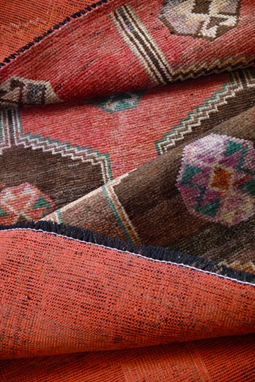 Antique Tribal Runner with Hexagonal Medallions | 3'6" x 8'4" | c. 1880s-1890s