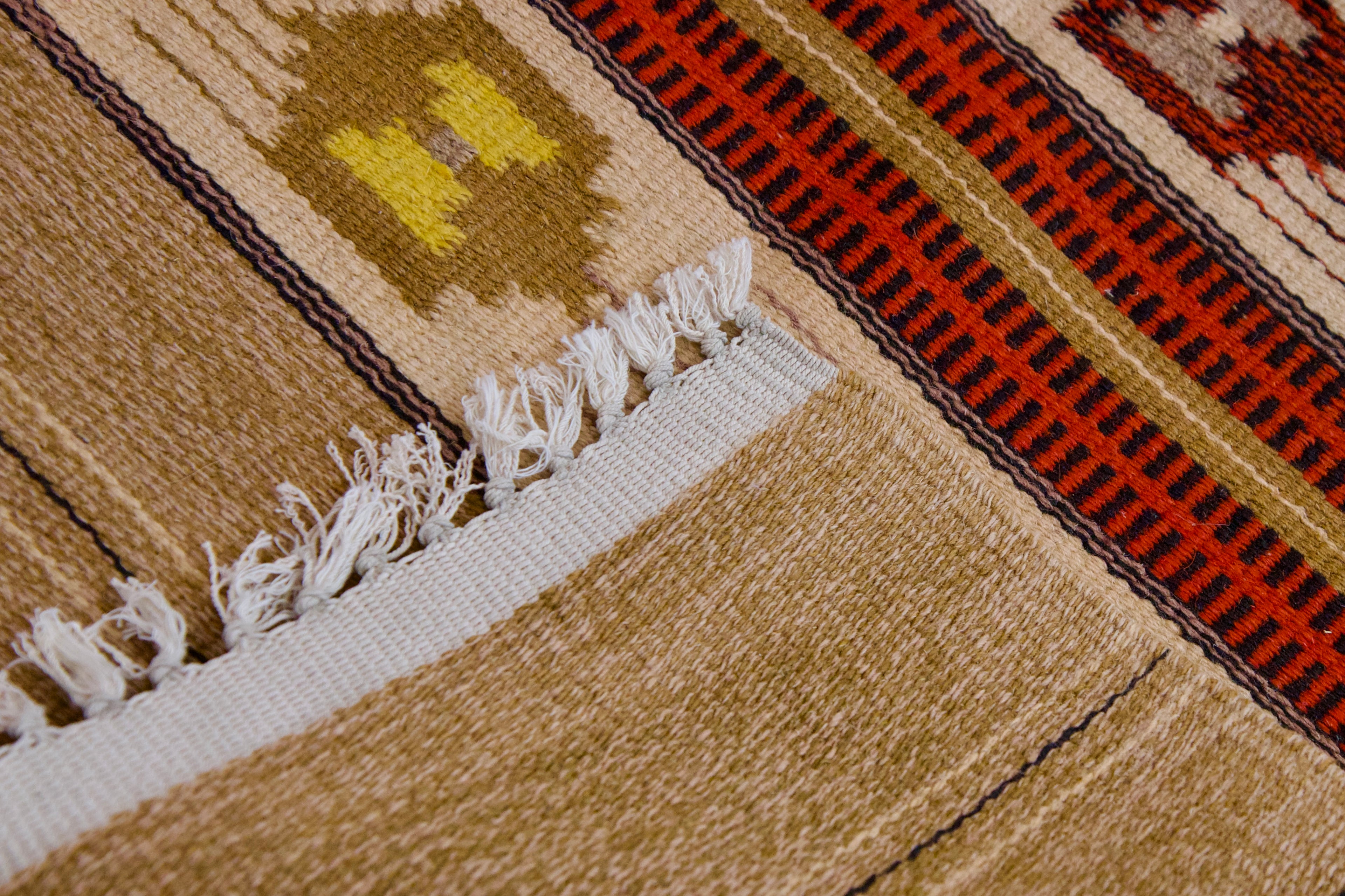 Mid-Century Mexican Saltillo Kilim | 5'4" x 2'6" | c. 1950–1960
