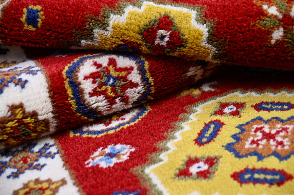 Kazak-Style Geometric Rug | 2' x 4' | c. 1970s