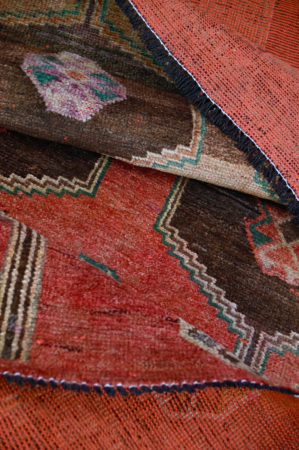 Antique Tribal Runner with Hexagonal Medallions | 3'6" x 8'4" | c. 1880s-1890s