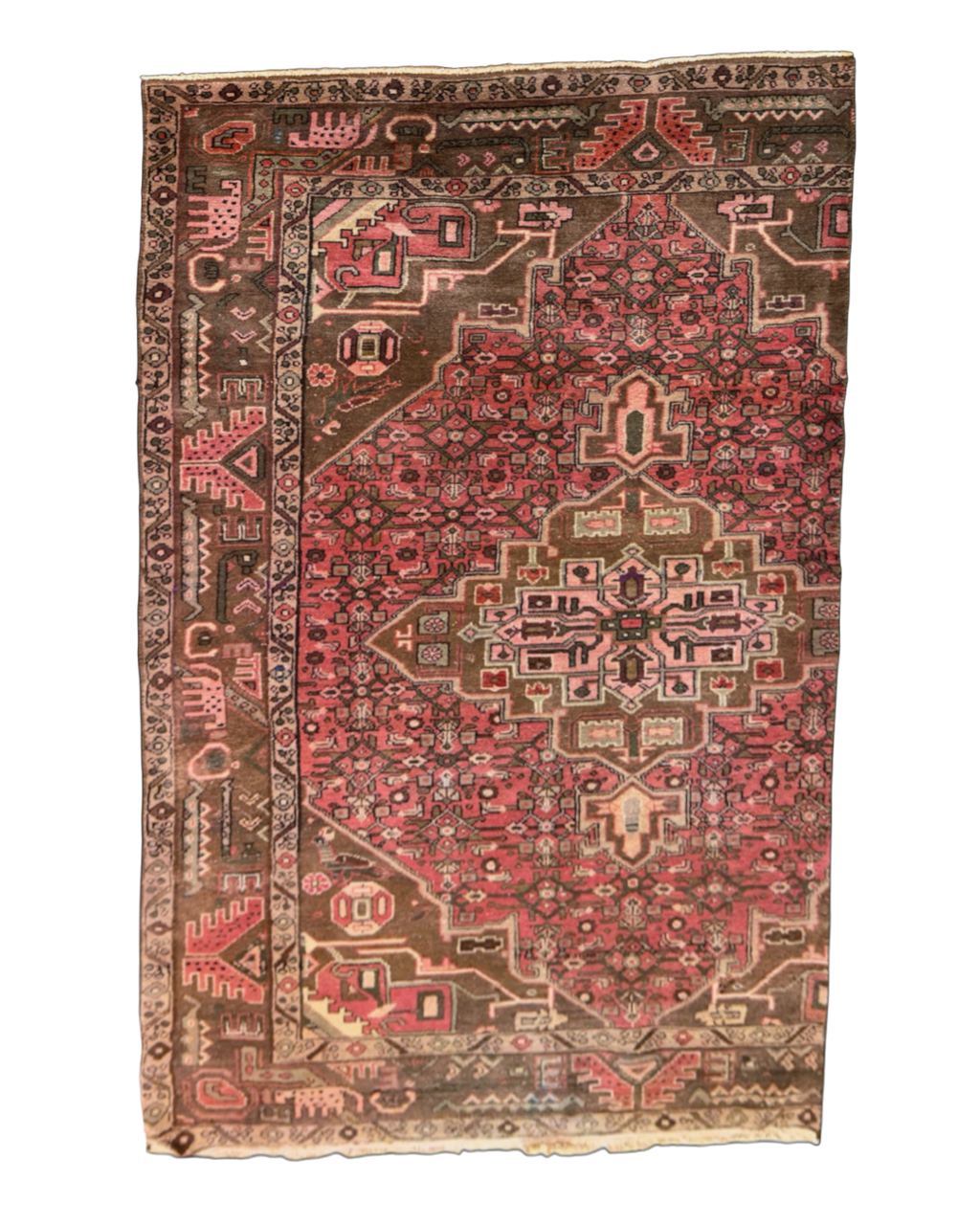 Persian Heriz Rug with Stylized Tribal Elephants | 3'5" x 7'5" | c. 1920s–1930s