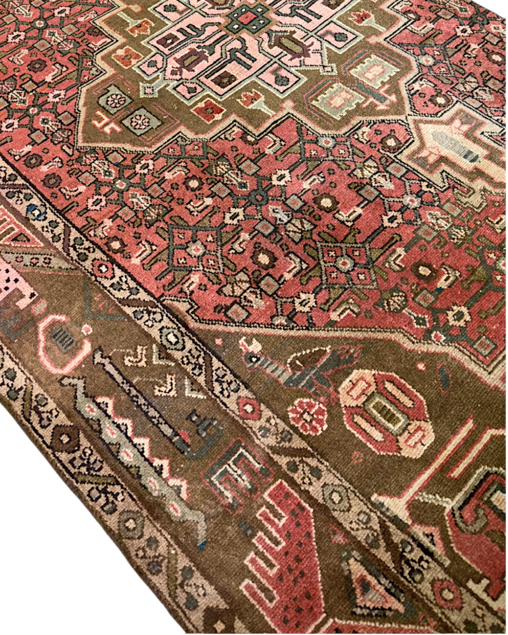 Persian Heriz Rug with Stylized Tribal Elephants | 3'5" x 7'5" | c. 1920s–1930s