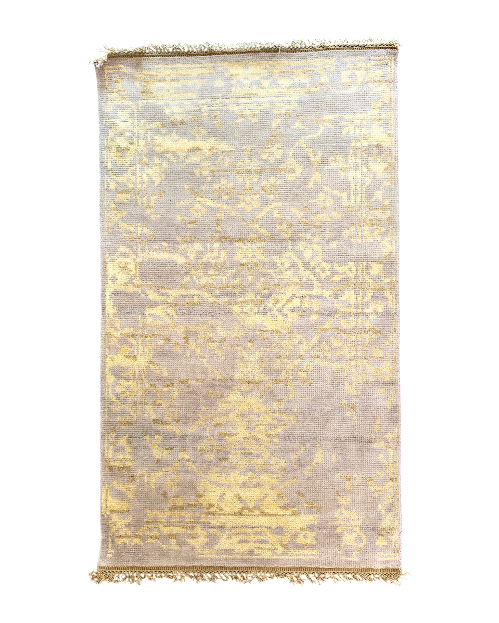 Luminous Wool & Silk Floral Rug | 3' x 5' | c. 2000s–2020s