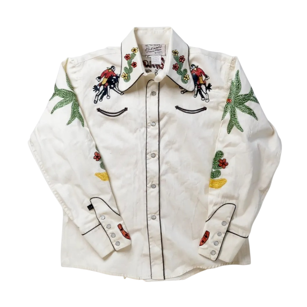 Embroidered Western Shirt | Youth Sz. XL | c. 1970s
