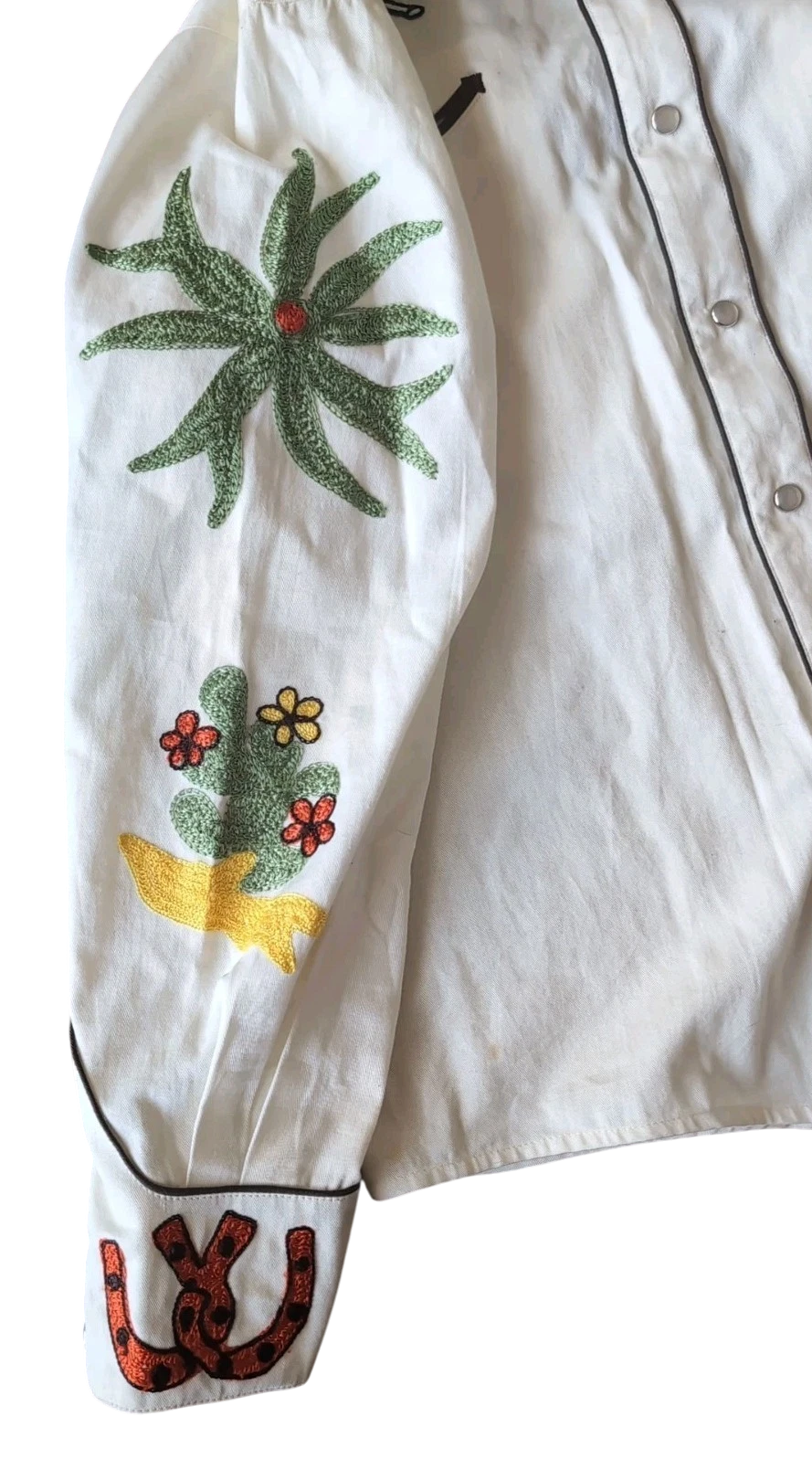 Embroidered Western Shirt | Youth Sz. XL | c. 1970s