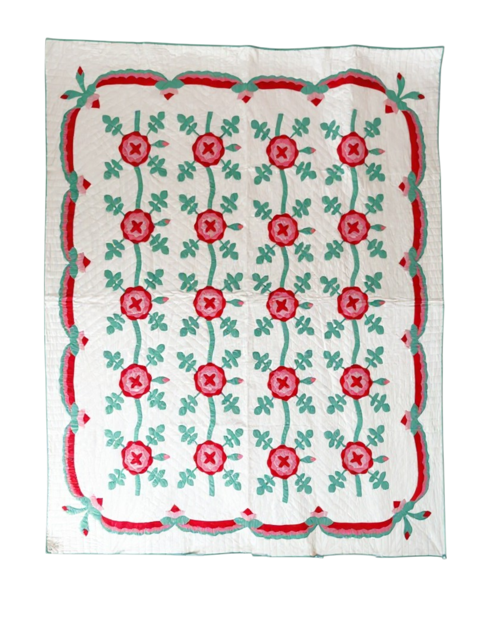 Rose of Sharon Appliqué Quilt | 77" x 93" | c. 1930s
