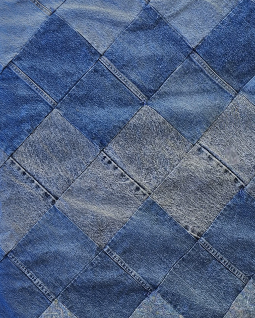 Patchwork Denim Quilt | 74" x 58" | Contemporary
