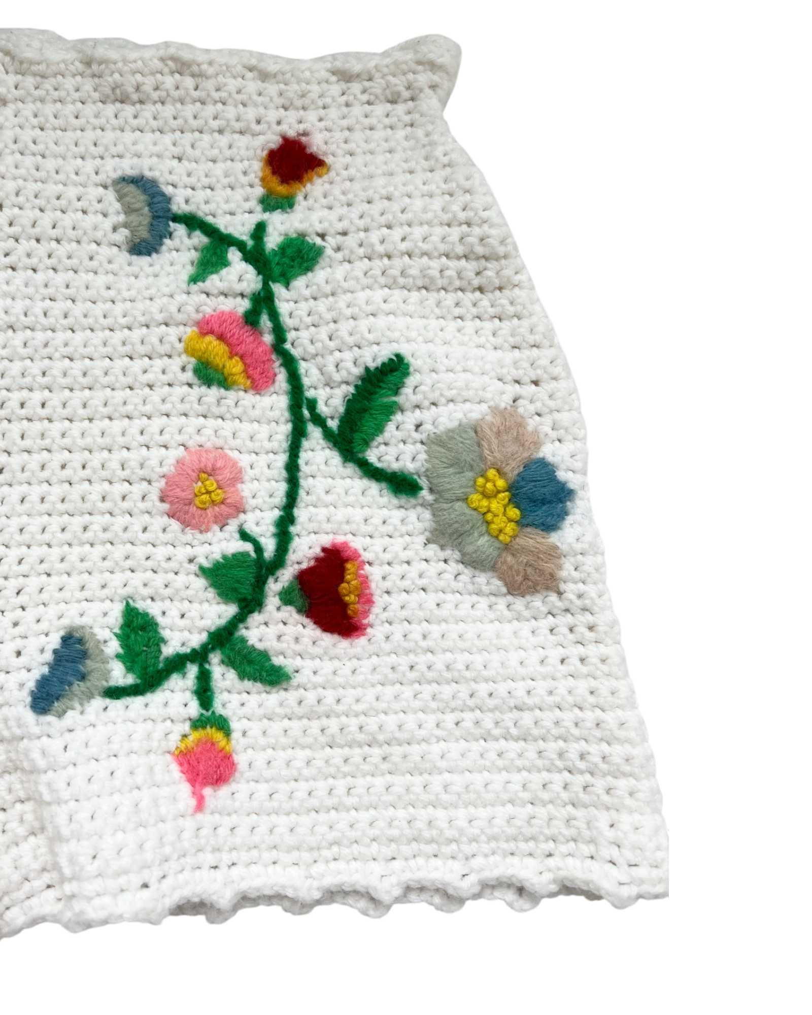 Embroidered Crochet Shorts | Sz. S | c. 1970s