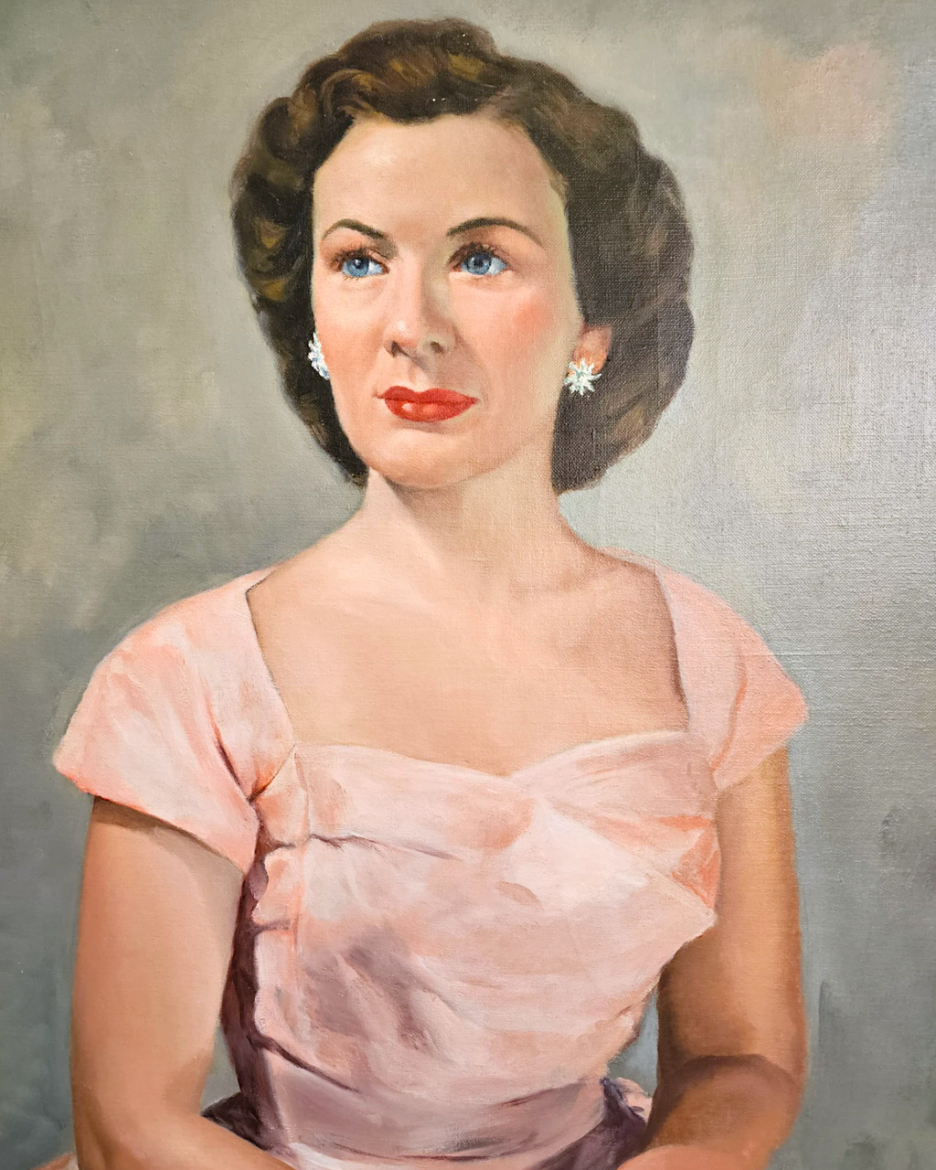 Portrait of a Woman in Pink by Bruno Beghé | Signed Oil on Canvas | c. 1950s
