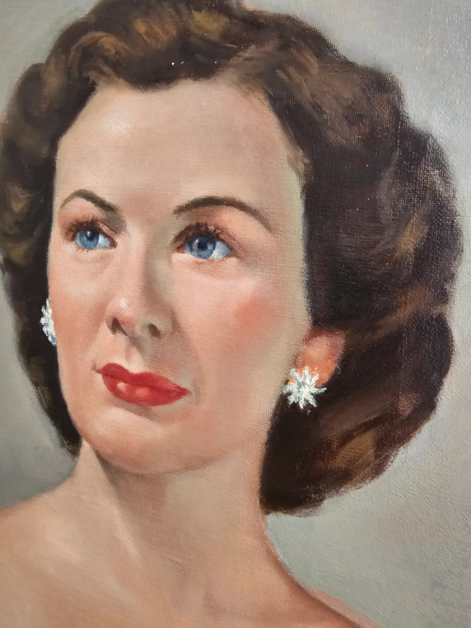 Portrait of a Woman in Pink by Bruno Beghé | Signed Oil on Canvas | c. 1950s