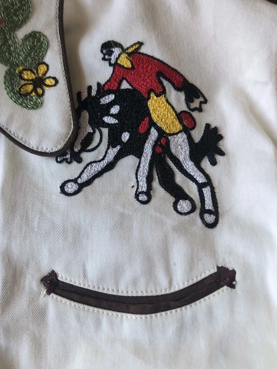 Embroidered Western Shirt | Youth Sz. XL | c. 1970s