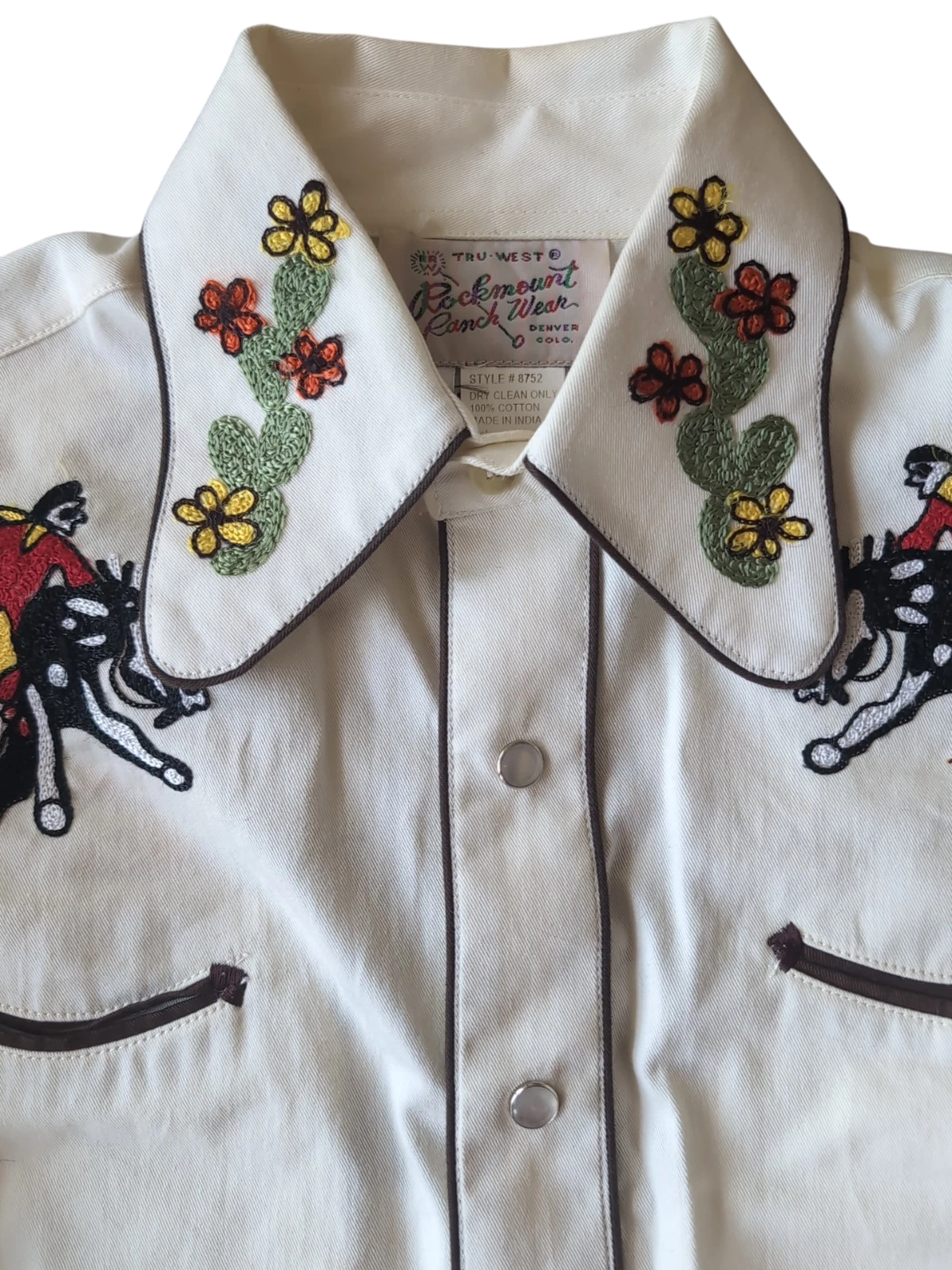 Embroidered Western Shirt | Youth Sz. XL | c. 1970s