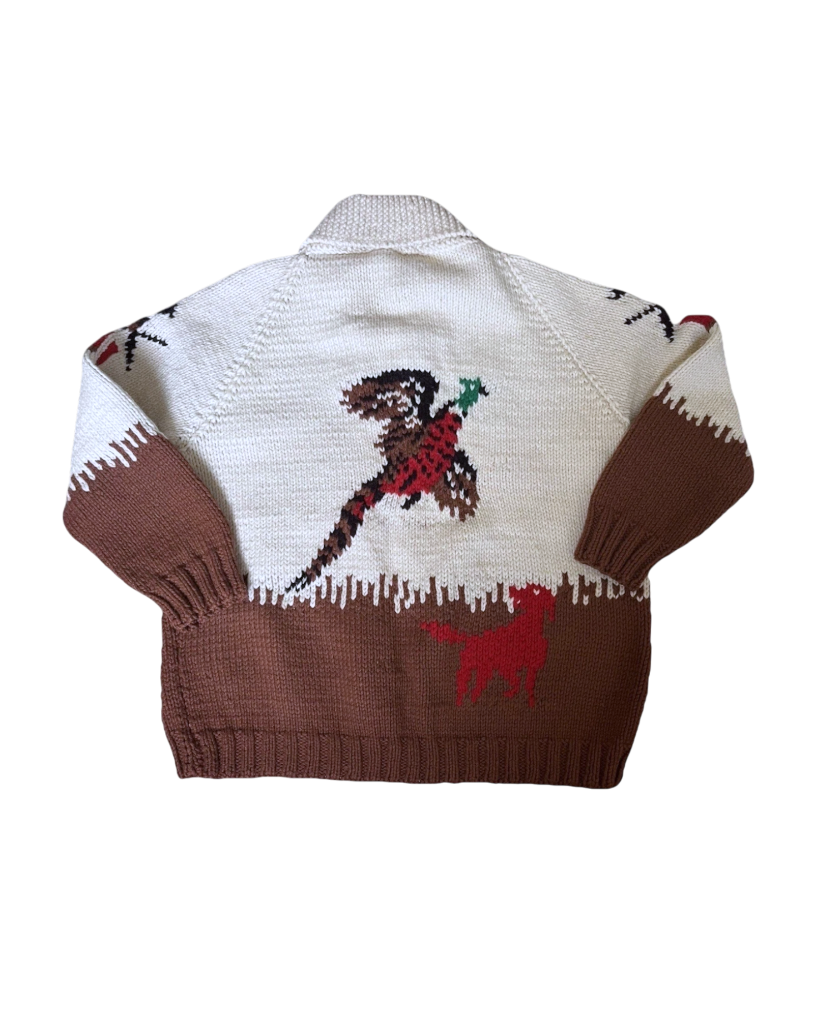 Pheasant Hunting Wool Sweater | Adult Sz. L | c. 1960s